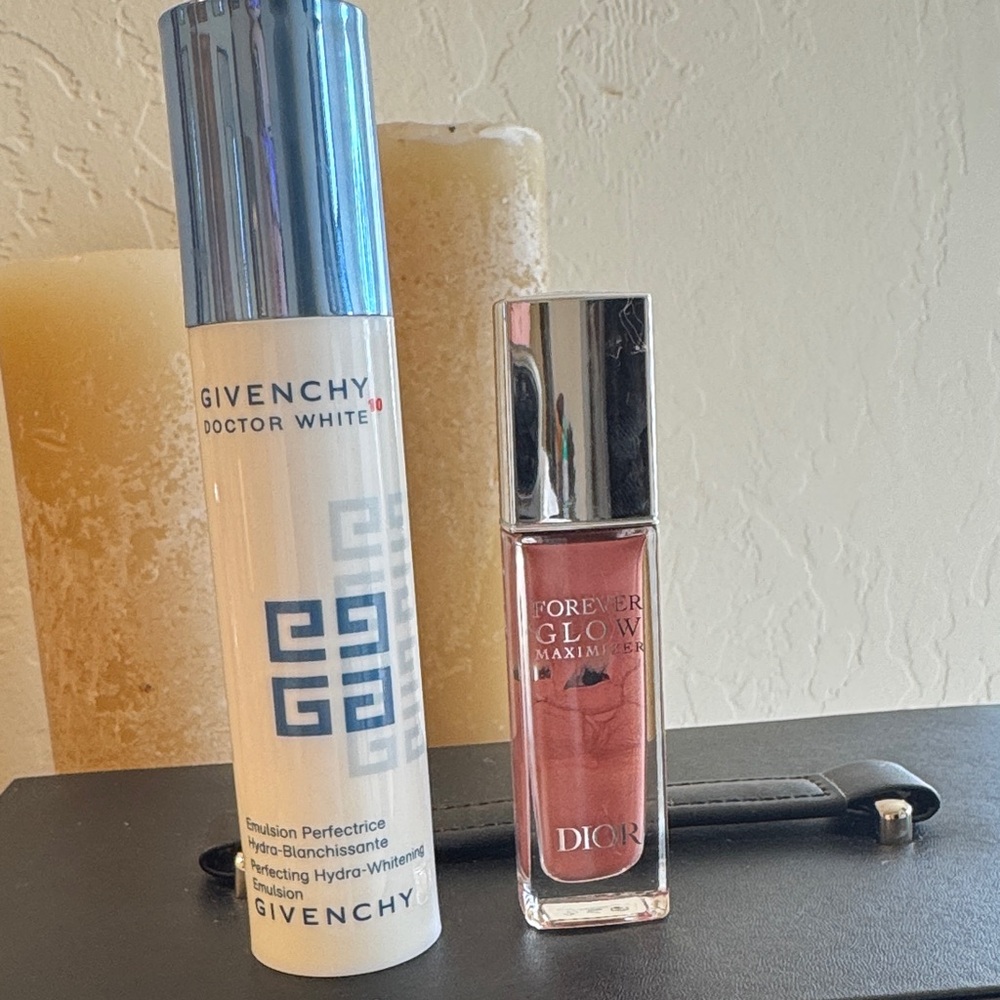 Used Givenchy Doctor White/used Dior Forever Glow Maximizer liquid highlighter